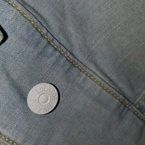 NWT Small LULAROE Jaxon denim JACKET unicorn - Picture 5 of 6